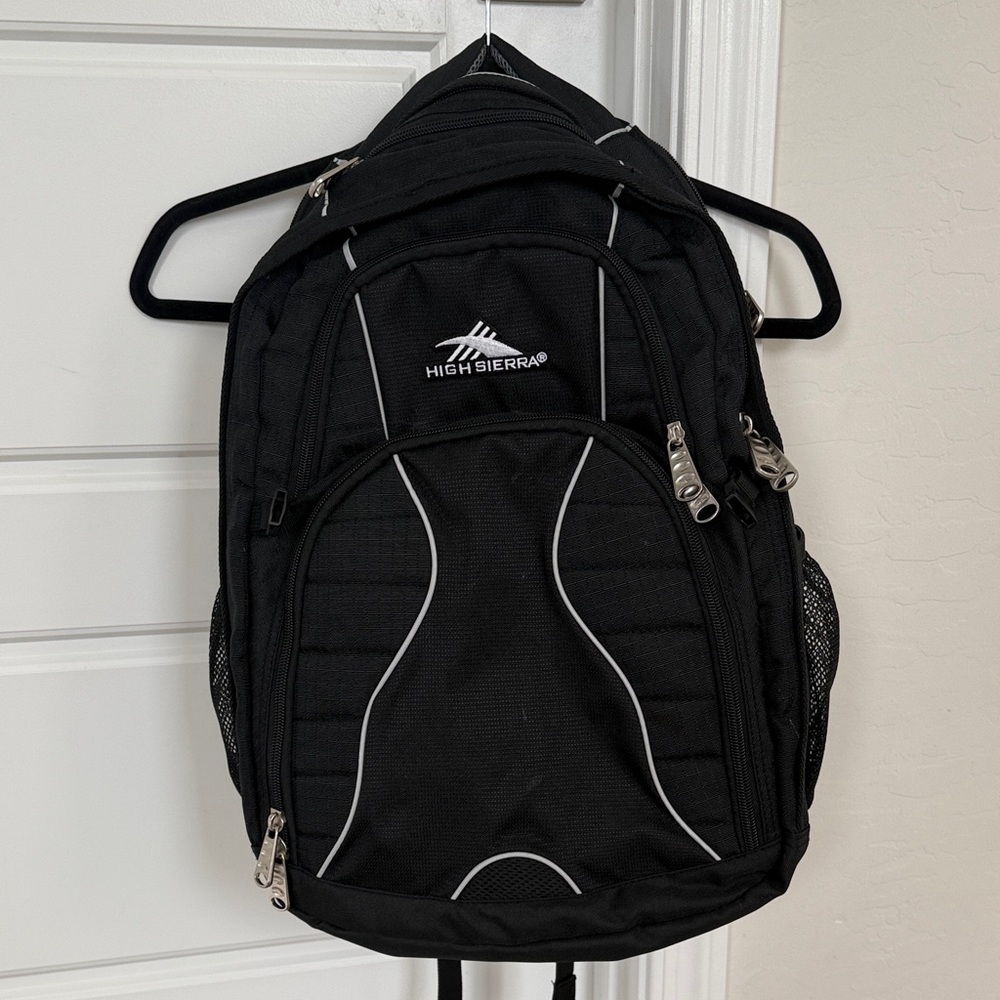 High Sierra Black Men’s Backpack with Reflective Trim